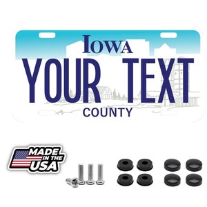 Iowa Personalized Custom License Plate your name any text custom 12&quot; x 6&quot;