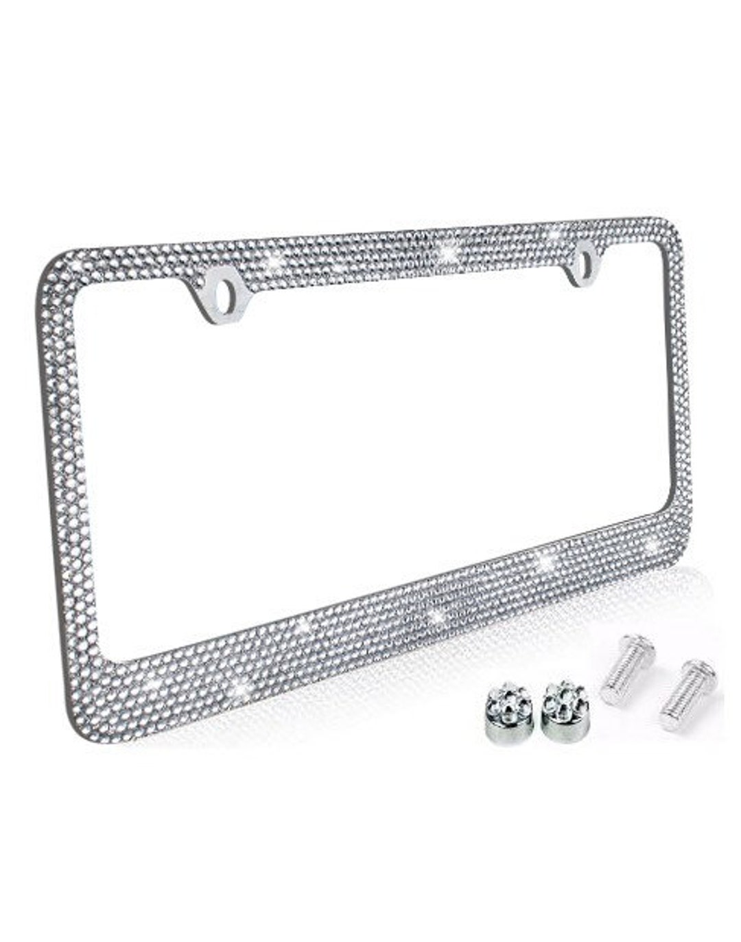 Rhinestone License Plate Frame Chrome metal 12 Row Bling Frames Diamond Crystal Glitter Auto Accessory Custom Decor for Car Truck Van SUV Etsy
