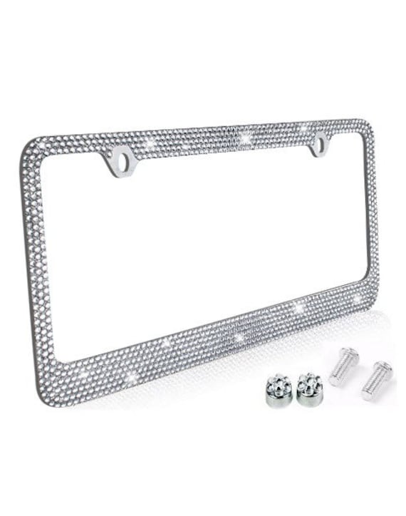 Custom rhinestone license plate frames online
