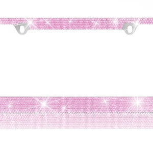 Heavy duty metal pink crystal rhinestone bling license plate frame