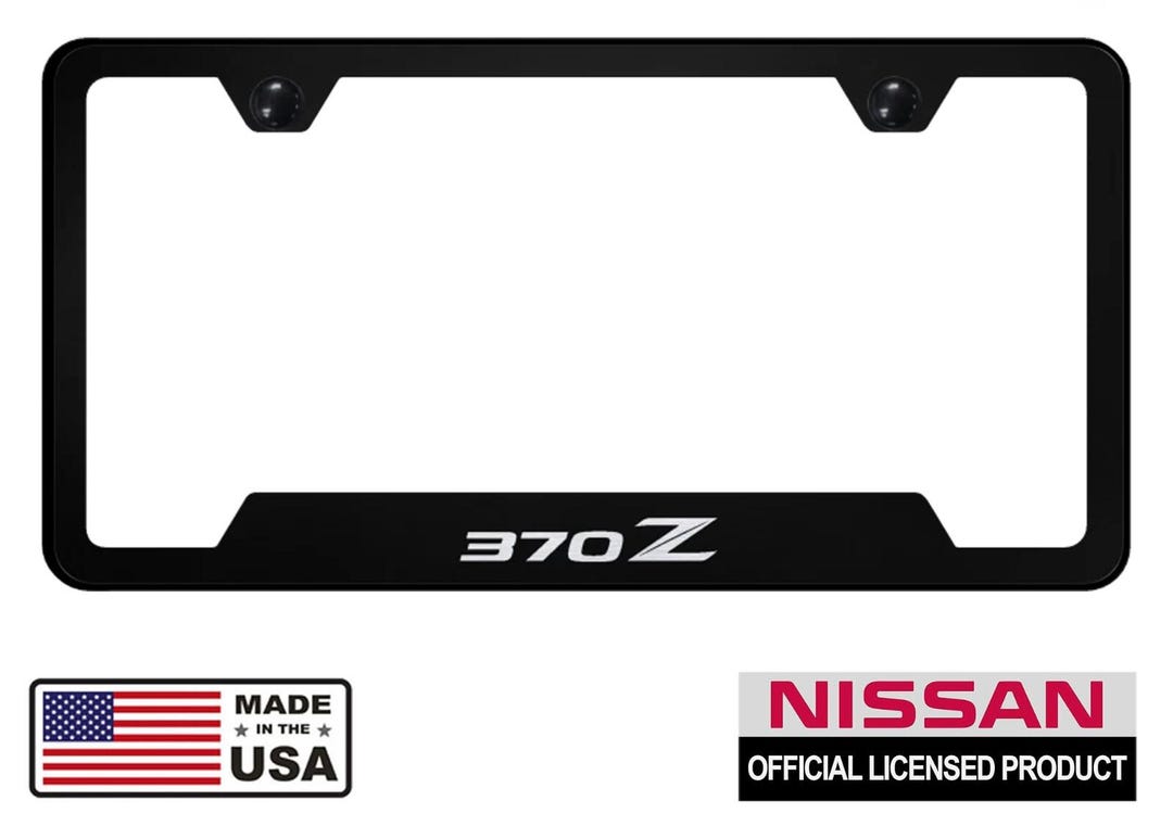 Nissan 370z Black License Plate Frame Licensed (laser Etched Premium ...