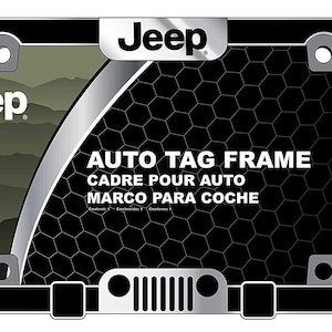 New jeep elite grill chrome metal car truck suv license plate frame front / rear