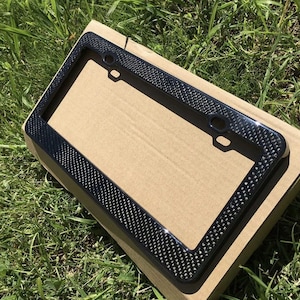 Quadro universal de suporte de placa de fibra de carbono real para carro com sarja 3k
