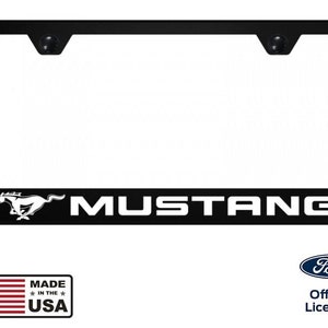 Ford mustang black unbreakable polycarbonate license plate frame - licensed