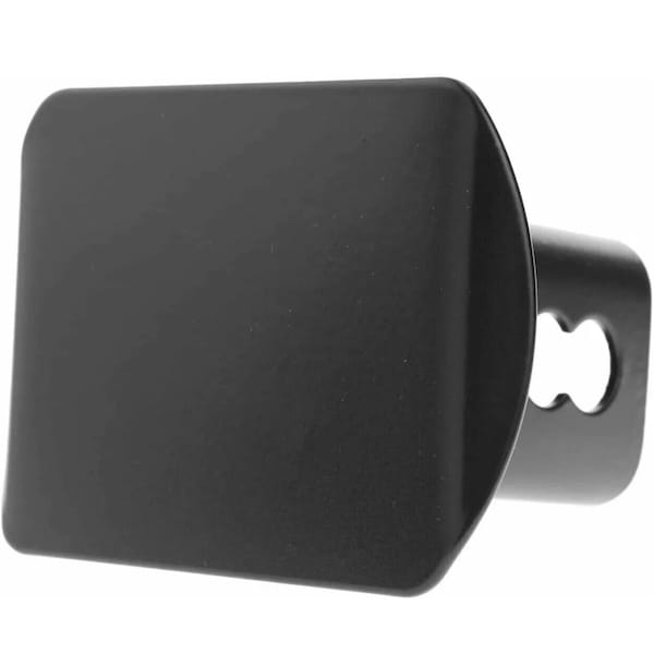 Steel hitch cover black matte blank tube metal trailer towing hitch cover for 2"