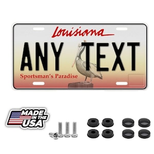 Louisiana Sportsman&#39;s Paradise Personalized Custom License Plate your name any text custom 12&quot; x 6&quot;
