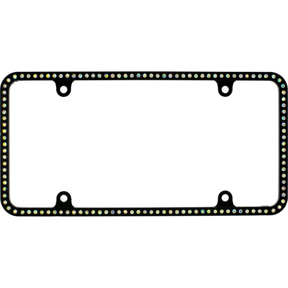 Thin CAPRI BLUE Crystal License Plate Frame Caps made with Swarovski Elements