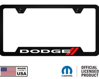 Dodge stripe logo universal black unbreakable polycarbonate license plate frame