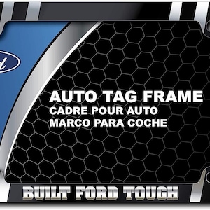 Brand new built ford tough car truck heavy duty chrome metal license plate frame