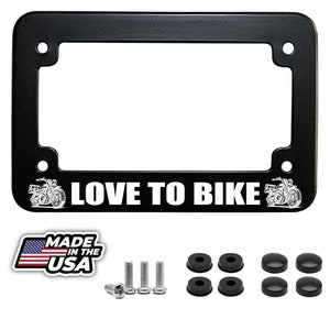 Love to bike fun motorcycle license plate frame