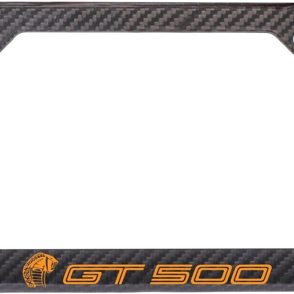 Real 3K Carbon Fiber License Plate Frame For Shelby GT350 Mustang - Black-458617
