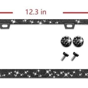 1pc sparkling license plate frame black crystal diamond bling rhinestone