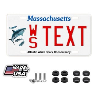 Massachusetts Atlantic White Shark Conservancy Custom License Plate your name any text custom 12&quot; x 6&quot;