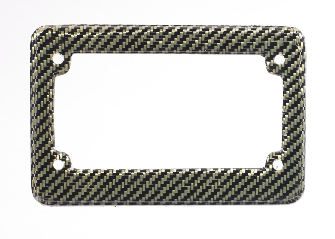 Real 100 Yellow Carbon Fiber Motorcycle License Plate Frame Etsy