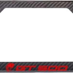 2020 shelby gt500 mustang rapid red black 100% carbon fiber license plate frame