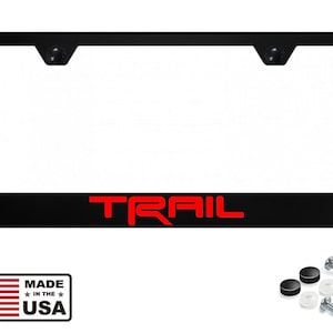 Toyota trd styled trail stainless steel license plate frame - red