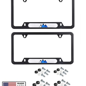 2 toyota retro mountain trd 3 colors stainless steel license plate frame blue