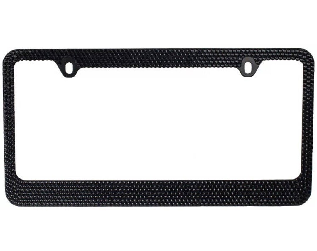 Rhinestone License Plate Frame, Black/metal 12 Row Bling Frames Diamond