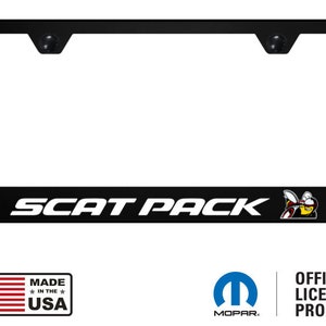 Dodge Scat-Pack Full Color Black Unbreakable License Frame with Scatpack Bee Logo