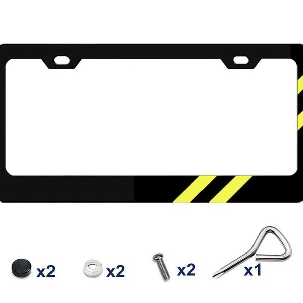 thumbnail image 2 of Real 3K Black Carbon Fiber License Plate Frame For Dodge Challenger SRT Hellcat 2 of 5