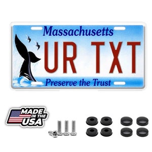 Massachusetts Preserve the Trust Custom License Plate your name any text custom 12&quot; x 6&quot;