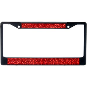 Premium Black Bling Mix Sizes  Red Crystal Diamond License Plate Frame for Car-Truck