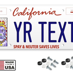 Custom california spay & neuter saves lives flat aluminum novelty license plate