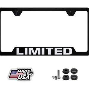 Limited laser etched black stainless license plate frame