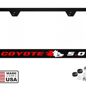 Mustang coyote badge stainless steel license plate frame for ford 5.0 gt models
