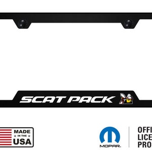 Dodge Scat-Pack Full Color Universal Black Unbreakable License Frame Scatpack Bee Logo