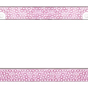 Pink Mix Sizes Crystal Rhinestone license Plate Frame with Screw Caps