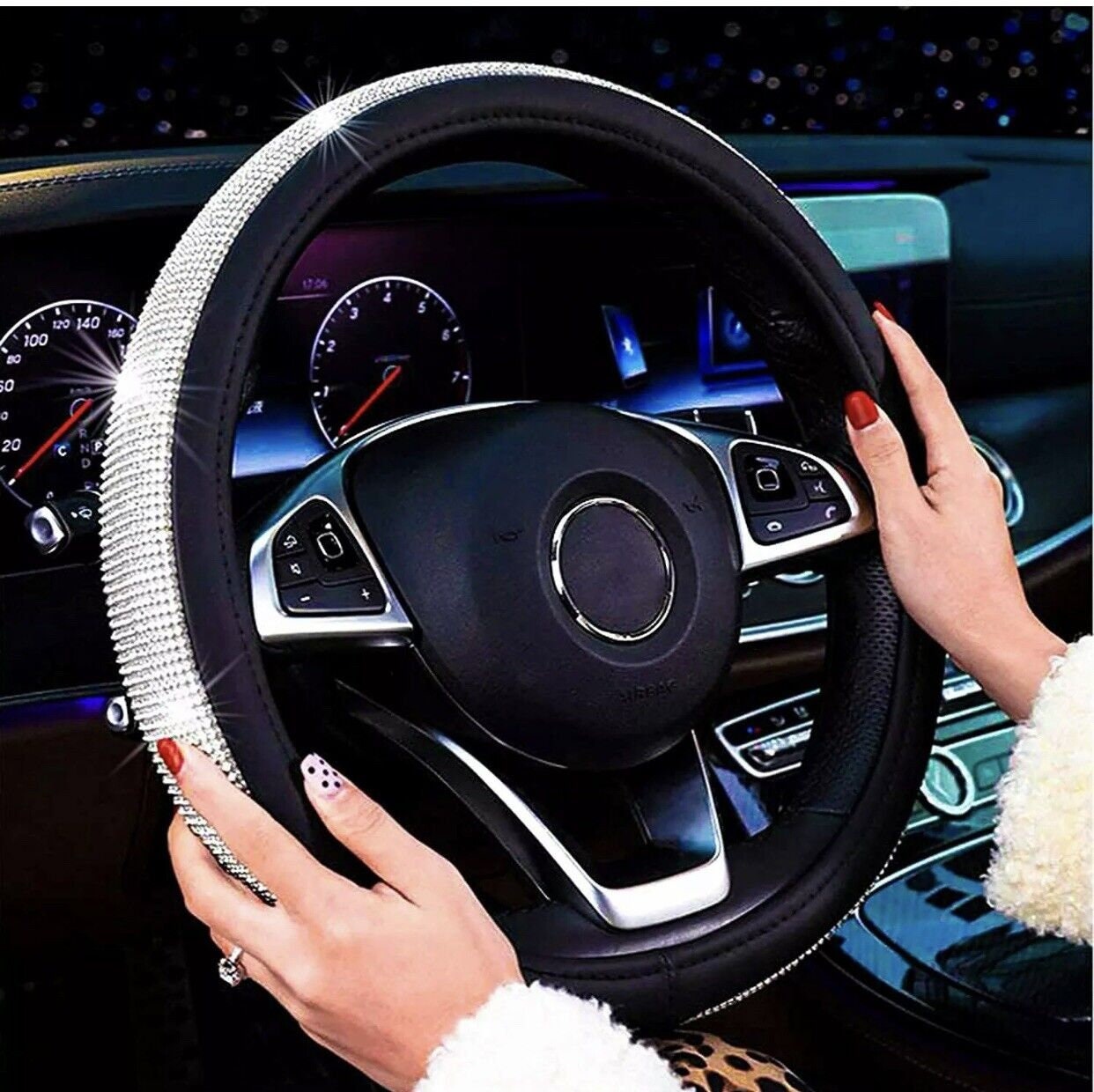 Steering wheel cover with diamonds discount