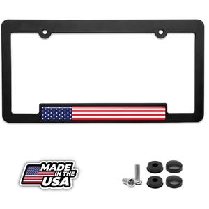 American flag license plate frame blackout siler edition 3d patriot american