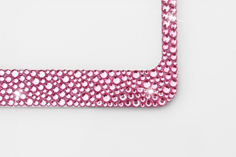 Pink Mix Sizes Crystal Rhinestone License Plate Frame With Screw Caps ...