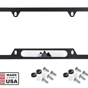 Toyota retro mountain trd 3 colors stainless steel license plate frame grey