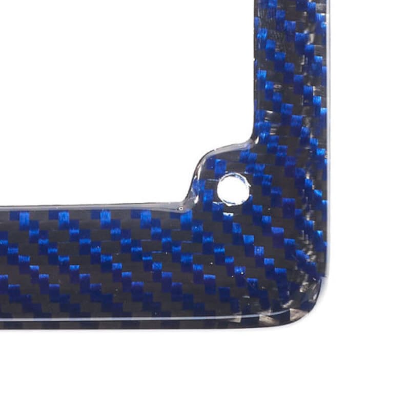 Real 100 Blue Carbon Fiber Motorcycle License Plate Frame Etsy
