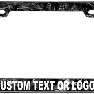 Custom personalized real forged carbon fiber license plate frame with your text