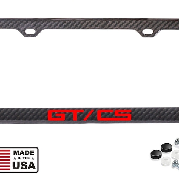 Gt/cs mustang carbon fiber license plate frame. california  special red