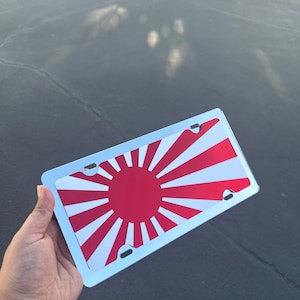 Japan Rising Flag Mirror Acrylic laser cut license plate JDM style