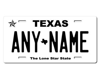 Personalized custom texas license plate for cars & trucks with your text