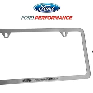 Ford performance license plate frame - brushed stainless steel