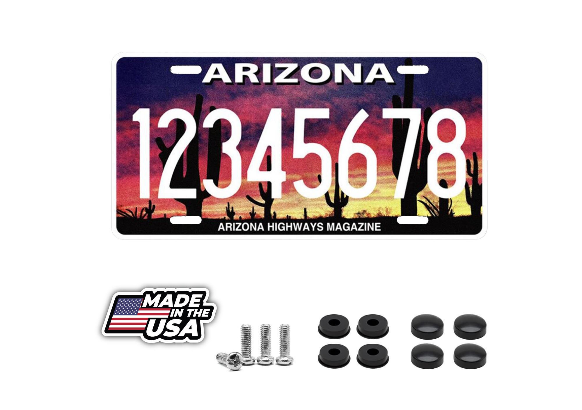 Tablica rejestracyjna Arizona Highways Magazine z Twoim imieniem, dowolnym tekstem, 12" x 6"