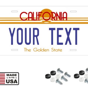 California personalized license plate custom add text