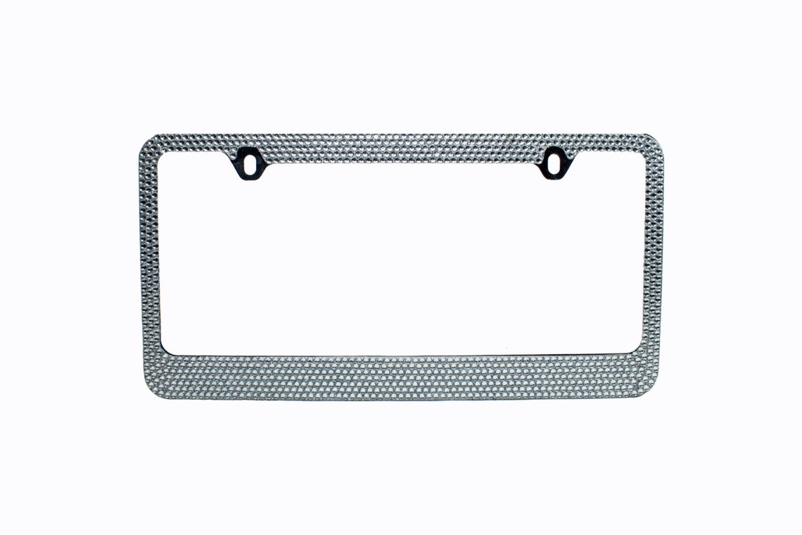 Rhinestone License Plate Frame Chrome/Metal 12 Row Bling Etsy