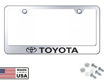 Toyota Laser Engraved Mirror Stainless Steel License Plate Frame including Hardware