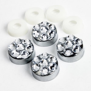 Clear Crystal Rhinestone Screw Chrome Caps for Bling Sparkle License Plate Frame