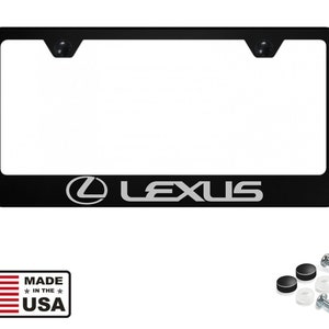 Lexus Laser Engraved Black Stainless Steel License Plate Frame