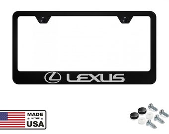 Lexus Laser Engraved Black Stainless Steel License Plate Frame