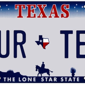 Texas  license plate custom add text personalized space shuttle lonestar state