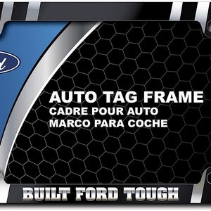 New built ford tough heavy duty chrome metal car truck suv license plate frame